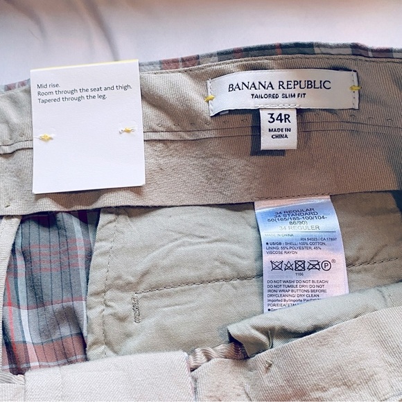 Banana Republic Madras Plaid Suit Pants Adjustable Waistband Grunge Academia - Picture 5 of 14